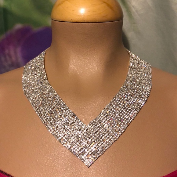 Natasha Couture Jewelry - New Natasha V Necklace Stunning Wedding Glitz